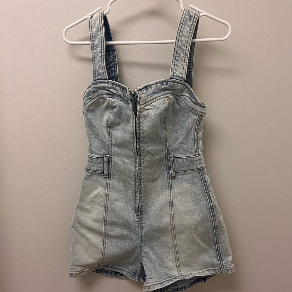 Free People Denim Romper- crvy
